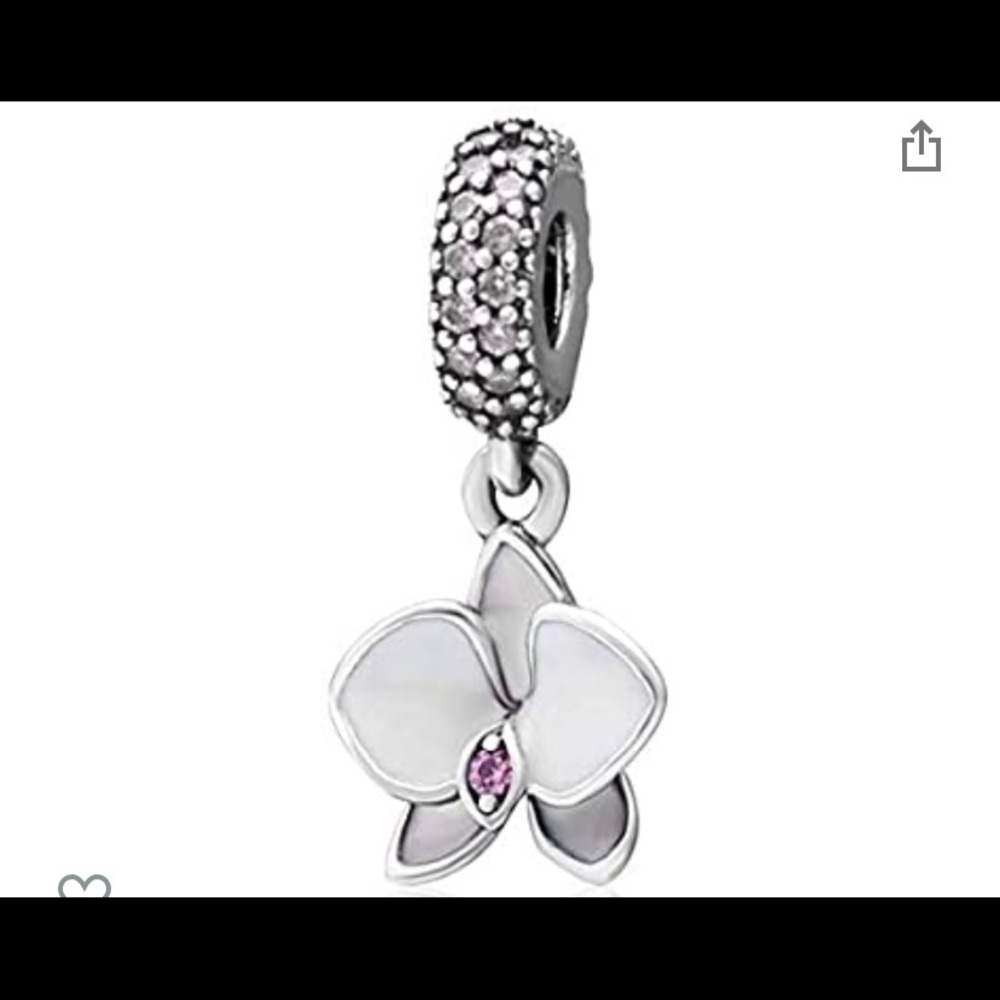Pandora White Orchid Charm